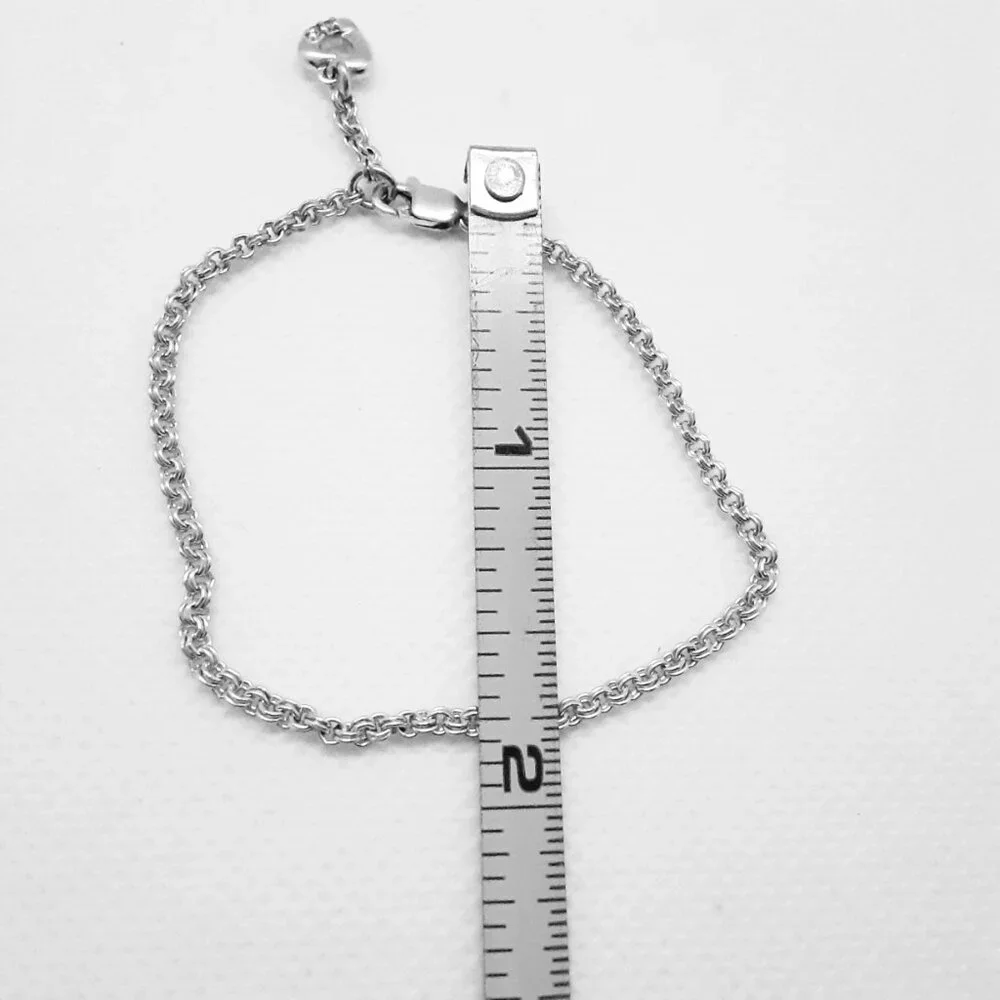 NEW sweet baby link bracelet with heart charm and diamonds - Picture 7 of 10